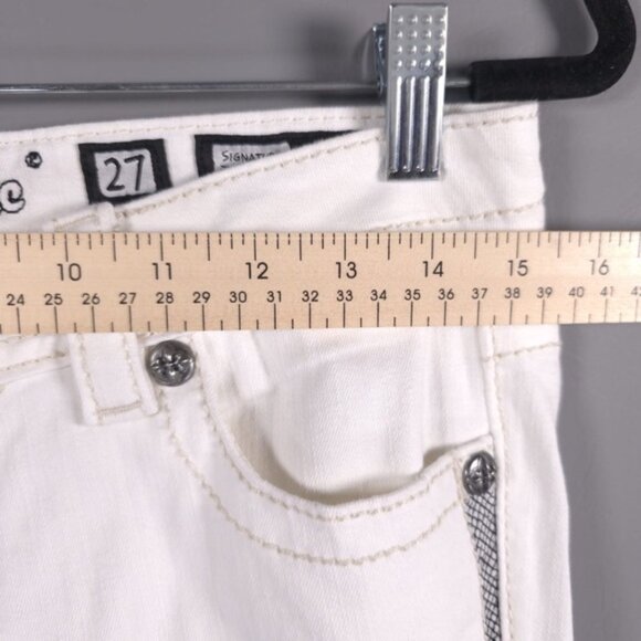 MISS ME SIGNATURE SKINNY White Jeans Embroidered JP7607S WT 01 Size 27 - Picture 10 of 14